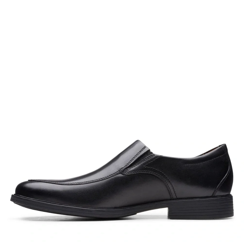 Clarks Whiddon Black Leather Slip-On Loafer Step Comfort Dress Shoes Men’s 12